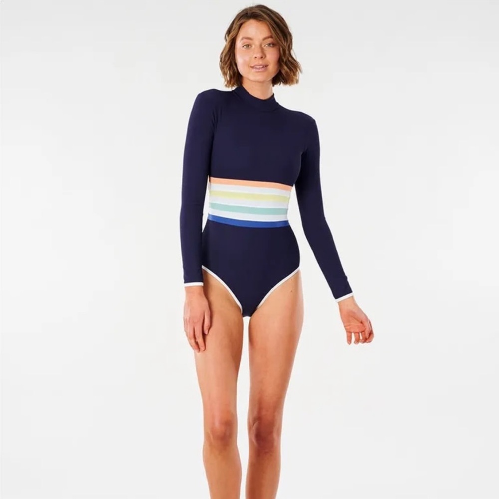 ☀️RIP CURL☀️ RETRO 70’s SAYULITA STR GOOD LONG SLEEVE ONE PIECE - Picture 6 of 16